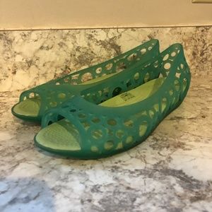 2 Pair Crocs Isabella Jelly Flats Size 10 W